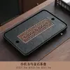Bandeja de té de piedra negra imitación, juego de té integrado totalmente automático, uso doméstico, adecuado para té kung fu, compatible con placas de inducción, mesa de té grande para sala de estar, material natural
