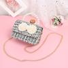 2021 Estilo Chanel Nuevo Lazo de Perlas Moda Moda Portátil Bandolera Doble Uso Bolso para Niños Bolso de Princesa