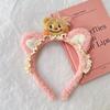 Suave adorable fu de leche ~ orejas de oso marrón súper lindas diadema de felpa para el cabello mujeres máscara de lavado facial banda de presión para el cabello accesorios para el cabello