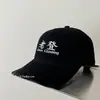 Gorra de Béisbol de Algodón Lavado Denim Viejo para Hombre, Bordado Versátil Estilo Chino, Circunferencia de Cabeza Grande, Gorra de Pico Adelgazante Taak