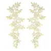 Par de fios de osso de renda solúvel em água flor Ouro Branco base de organza par de tecido colar DIY acessórios de renda