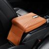 Almofada de apoio de braço de couro napa antiderrapante para carro, armazenamento de papel, almofada para apoio de braço