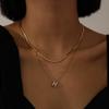 Collar Mini Burbuja 26 Letras Grandes Transfronterizo Europeo y Americano, Collar Multicapa Espiga, Regalo, Versátil y de Nicho