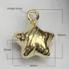 Colgante de Estrella de Cinco Puntas de Plata de Ley S925 Colgante de Estrella Diagonal Tridimensional Accesorios para Pulsera de Cristal Trenzada con Cuentas para DIY