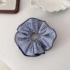 Blogger de Corea del Sur con tela a rayas de moda, scrunchie de intestino grueso, temperamento azul refrescante, cuerda para coleta baja, accesorios para el cabello para mujeres