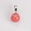 Colgante Redondo de Cristal de Piedra Natural 14mm Cierre de Semilla de Melón Agujero Único Colgante Accesorio para Collar DIY