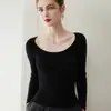 Novo suéter de cashmere %puro de manga curta para outono e inverno para mulheres, pulôver slim fit com base de malha