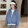 Conjunto de Moletom com Capuz e Zíper Liso com Forro de Fleece e Calça Jogger de Pernas Largas Espessa para Crianças de Tamanho Médio e Grande - Roupas de Inverno Novas Casuais