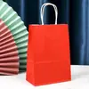 Sacolas de Papel Kraft, Sacolas de Compras, Sacolas de Presente com Logo Impresso, Embalagens, Cor Sólida para Panificação, Para Levar, Sacolas para Chá de Leite, Estoque Pronto Atacado