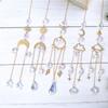 Decoración de sala de estar de jardín manualidades color AB Luna Dorada Sol Diamante nubes colgante de Perla puntiaguda Estrella colgante de cristal