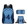Novo Anime Japonês Blue Lock Periférico Mochila Azul Prisão Escolar Mochila de Estudante Bolsa de Ombro Conjunto de Três Peças