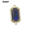 WT-C326 opcional multicolor piedra natural rectángulo circonita adornos conectores colgantes accesorios para joyería DIY