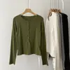 Camiseta slim fit de manga comprida estilo coreano com gola henley e design de múltiplos botões para mulheres, nova blusa base feminina de outono
