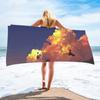 Toalla de playa de microfibra de terciopelo de doble cara absorbente de secado rápido con estampado, chal de protección solar para natación, venta al por mayor