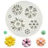 Molde de Silicone Líquido Flor Crisântemo Margarida Girassol Molde para Decoração de Bolo Fondant Chocolate