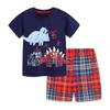 Traje de niño estilo europeo y americano verano nuevo traje de manga corta con cuello redondo lindo estampado pantalones cortos para niños traje de generación de cabello