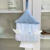 Linda Caja de Pañuelos Estilo Casita con Alas, Portapañuelos de Tela de Alta Estética para Montar en la Pared, Caja de Papel Higiénico sin Taladrar