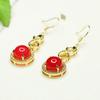 Ganchos para Orejas de Ágata Roja Natural Aiyu Pendientes de Calcedonia Amarilla Joyería para Mujer Fábrica Venta al por Mayor Dropshipping S4012301