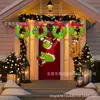 2026 Letrero de Decoración Navideña Grinch Transfronterizo para Valla de Jardín, Figura Asomándose Señal para Césped al Aire Libre