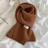 Lenço pequeno estilo ins coreano para meninas, lã tricotada para outono e inverno, aquecedor de pescoço versátil estilo coreano para estudantes, em estoque