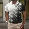 Camisa Polo de Manga Corta para Hombre de Verano Nuevo Transfronterizo, Camisa Polo de Manga Corta con Cuello y Bloques de Color Moderno y Casual
