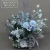 Novo estilo casamento grande estilo arranjo de chão flor simulação flor de seda produto acabado decoração arranjo de flor de eucalipto guia de caminho de palco T arte floral de casamento