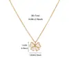 Collar de mariposa con goteo de aceite, no se decolora, joyería de lujo ligero de nicho de verano para mujer, regalo, joyería de acero inoxidable al por mayor