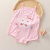 Macacão de verão para bebê, tipo sling, modal, macacão para bebê, regata elástica, roupa de casa infantil sem mangas