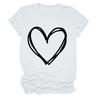 Camiseta de San Valentín para Mujer con Estampado de Línea Amor Casual Manga Corta Cuello Redondo Europea y Americana Top para Mujer Ropa de Pareja