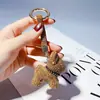 Cadena de Garras con Pedrería de Moda Llavero de Bulldog Francés Colgante de Muñeco de Dibujos Animados Regalo Accesorio para Bolso de Mujer Shiba Inu Diseño Brillante