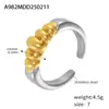 Design Misterioso Tendência Nicho Ins Senso de Moda Anel de Luxo Leve Formato de Elástico de Cabelo Anel Aberto Personalizado Banhado a Ouro 18k