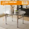 Mesa Plegable de Acero Inoxidable para Restaurante, Puesto de Comida al Aire Libre, Uso en Casa, Mesa Redonda Giratoria Portátil, Mesa Plegable Gruesa de Acero Inoxidable