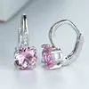 Pendientes de circonita cúbica morada de nueva ronda Cross-border Wish, modernos y versátiles, joyería al por mayor estilo europeo y americano