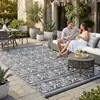 Alfombrilla Jacquard para RV de Estilo Bohemio Tejida de PP Personalizable para Mayorista del Fabricante, Alfombrilla Ecológica y Resistente al Desgaste para Playa y Exteriores