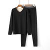 Otoño e Invierno Nuevo Ropa Interior Térmica de Lana de Seda para Mujer Sin Costuras Cepillada Tops y Pantalones Térmicos Set Térmico para Hombre