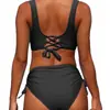 Nuevo bikini Amazon AliExpress europeo y americano en stock sexy multicolor bikini de tiras con nudo traje de baño para mujer