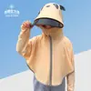 Roupa de Proteção Solar Infantil Verão Fina Seda de Gelo Anti-ultravioleta para Meninos e Meninas Carro Elétrico Chapéu de Aba Larga Roupa de Proteção Solar