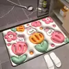 Alfombrilla de Suelo 3D Absorbente de Humedad WinD Expansión Flor Pequeña Hogar Baño Entrada Baño Alfombrilla Resistente a Arañazos Suave Diatomeas Lodo Alfombrilla de Suelo
