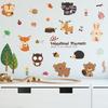 Nueva FX-D157 Pegatinas decorativas de pared para dormitorio infantil con diseño de animales del bosque de dibujos animados