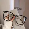 Óculos de leitura de moda estilo coreano com armação quadrada anti-luz azul, armação grande, alta qualidade, para mulheres, óculos de leitura de alta definição para meia-idade e idosos