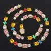 Joyería de Piedras Preciosas de Colores Europea y Americana Transfronteriza Collar para Hombre Hip-Hop Accesorios de Alta Gama Accesorios de Cadena para Suéter Dopamina