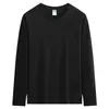 Camiseta de hombre de algodón puro de peso pesado, 260 g, cuello redondo, manga larga, camiseta básica de corte holgado para hombre, top casual de color liso, venta al por mayor