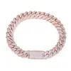 Joyería de Moda para Hombre Otoño 2025 Cadena Cubana de 20 mm Cuatro Filas de Circonita Tapa Desplegable Estilo Dulce Fresco Collar Rombo Geométrico