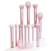 Transfronteiriço novo 4 6 8 12 pincel de maquiagem tubo longo kit de maquiagem pincel de contorno pincel de pó solto pincel de sobrancelha em estoque