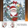 Adornos Estáticos Navideños para Ventana al por Mayor Papá Noel Muérdago Acebo Pegatinas para Ventana Decoración de Vidrio de Escaparate Festivo Pegatinas de Vidrio