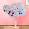 Globo de Lentejuelas Empujar y Barrer Código Regalo Pequeño Decoración Festiva de Boda Globo de Confesión Globo de Látex Transparente con Confeti