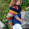 Chapéu Infantil de Palha Trançada Artesanal de Aba Larga Outono/Inverno, Chapéu Mágico Quente para Criança e Adulto com Cauda Longa e Borlas
