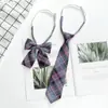 Corbata Estilo Academia, Corbata de Moño, Corbata Floral, Corbata JK, Corbata a Cuadros Rosa Amarillo Rojo, Corbata Retro Gris Carbón para Mujer