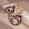 Brincos de Argola Geométricos com Duplo Círculo em Resina com Estampa de Leopardo Retro Estilo Europeu e Americano Personalidade de Nicho Brincos de Alta Qualidade para Mulheres