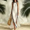Vestido Casual de Mujer sin Mangas Estilo Europeo y Americano con Rayas, Exportación a Amazon, Vacaciones, Sitio Independiente Transfronterizo 2026, Diseño con Abertura